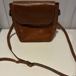 Sefeli Genuine Leather Cognac Shoulder Bag/ Medium Sized